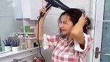 天热用吹风机太难受了，我只好给老婆买了这个宝贝，一分钟就能干