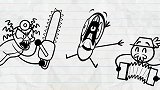 搞笑铅笔人动画：开着坦克闯鬼屋的铅笔人