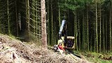 德国制造的履带式森林伐木机，一天可搞定一片森林