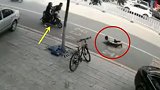 任性孩子马路上玩平衡车，要不是监控谁会相信这一切！