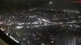 旅游-飞机上鸟瞰墨色中的韩国首尔