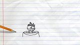 搞笑铅笔动画，铅笔人遭神秘人戏耍