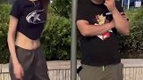 大哥街头看美女，不料遇到女扒手，下一秒互动亮了这哥太憨了
