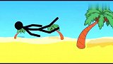 趣味火柴人游戏动画：海边度假糟透了