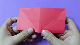 简单手工折纸草莓，会折纸鹤就能折它，手工折纸视频教程