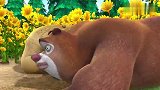 熊出没：熊熊为了躲避强哥的追杀太难了，逃到了向日葵地里