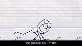 铅笔人擦拭轮船，不料船只竟然出了小事故，吓的铅笔人跳海逃生