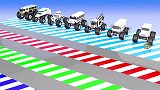 启蒙教育 3D动画巨型轮胎车赛道内比赛  趣味学习颜色