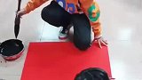 三兄妹合力写福字