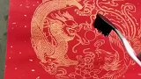 60后大叔练习五年，用牙刷当笔写对联
