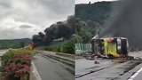 海南一大巴侧翻起火致6人受伤 事故路段已解除交通管制