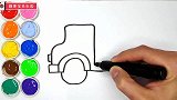 趣味简笔绘画：给垃圾车涂上好看的颜色，学习颜色