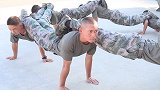 兵哥哥挑战从1到20级俯卧撑 网友：我做保准得破相