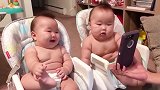 看双胞胎宝宝一起玩耍，太好玩了，不要笑喷了！
