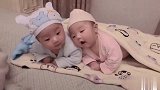 双胞胎哥哥：弟弟你看我叫人喂我们吃饭，弟弟反应真逗