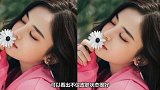 娜扎穿粉色卫衣清爽减龄， 手拿小雏菊，温柔对镜