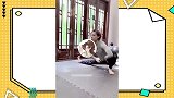 38岁孙俪高难度盘腿倒立，核心力量+柔韧力度太强了
