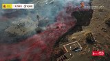 西班牙：拉帕尔马火山流下岩浆高达三层楼