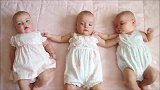 生了三胞胎小公主，躺一排可爱不得了