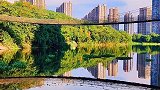 衡阳平湖公园秋日小景-吊桥风光，你我身边的诗和远方，来玩过吗