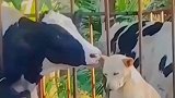 狗狗被主人训斥后，委屈的找牛大哥安慰