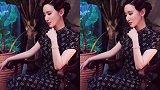 张萌旗袍造型超优雅：手持摇扇，身姿婀娜