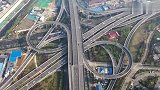 无人机延时摄影合集，航拍济南扳二环南路高架桥，纵横交错真壮观