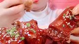 红烧猪蹄，小姐姐吃得太香了，真馋人