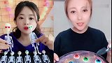 美女直播吃彩色骷髅糖，看着真过瘾，是我向往的生活