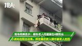 7旬老人将7岁孙子吊至半空，只为救猫？网友：孙子是买猫送的