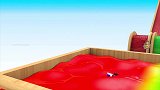 启蒙教育 3D玩具车飞跃进七彩池里染色 趣味学习