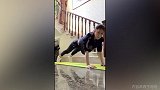 极品小姐姐单手俯卧撑 背景看来是大户人家啊