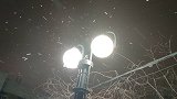 2021年的第一场雪！夜幕笼罩，北京小雪悄然而至地面开始见白