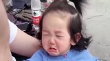 闺女一掉眼泪，老公连3秒都撑不过去，接下来宝宝的表情，太萌了
