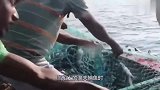 渔夫在渔网中发现异物，看到时脸色大变，船长什么怪物