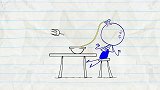 创意铅笔动画合集：吃饭的铅笔人