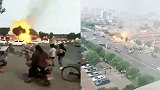突发！河北沧州一烧烤店液化气闪爆起火 屋顶被掀翻，碎片炸满街