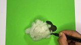 好看的绵羊手工贴画，简单又漂亮！