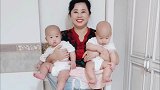 妈妈一胎生了三胞胎儿子，奶奶一天到晚就是这样看孩子的
