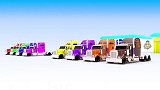 启蒙教育 3D动画集装箱车里的儿童玩具车  趣味学习颜色