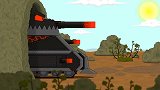 坦克动漫：机灵小坦克巧妙躲过红炮头坦克一路追杀