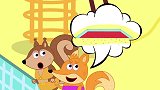 儿童卡通片：小狐狸与小松鼠将游泳池染成了彩色