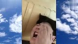 老婆用脱毛膏把老公的眉毛粘掉
