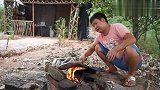 家里最后一块腊肉，二哥把它做成一锅美食，被二哥干完了