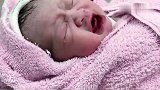 刚出生的宝宝长得太水灵了，接下来的画面，真的把人萌化了