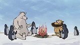 疯狂原始人：北极熊和南极企鹅在烤火？是走错片场了还是在搞笑！
