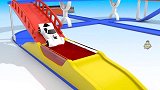 启蒙教育 3D动画彩色儿童玩具车跑道里涂颜色 趣味学习