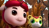 猪猪侠：三角龙轻易的将矮暴龙打倒了，矮暴龙呼叫同伴来帮忙！