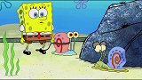 《海绵宝宝》海绵宝宝遇到一只流浪小蜗牛，爱心泛滥！