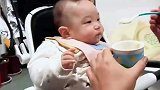 馋嘴小宝宝吃饭根本不用大人操心